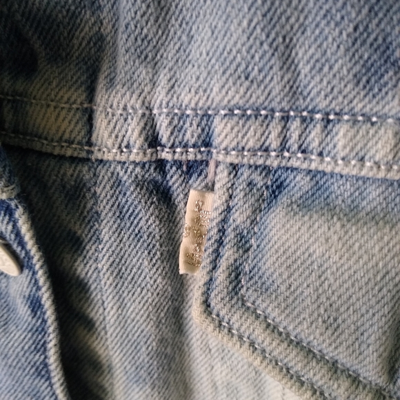 Upcycled Ladies Small Levi's Denim Vest with Tie-dye Rocker - Picture 5 of 9